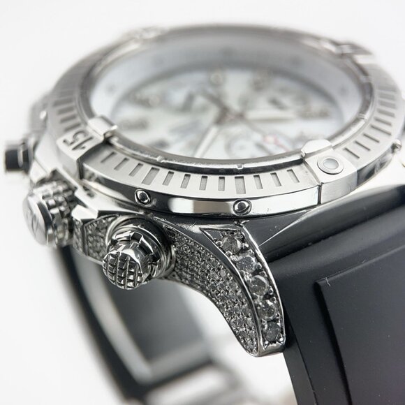 Breitling Super Avenger Steel MOP Dial Diamonds 48mm Automatic Mens Watch A13370 - Picture 4 of 8